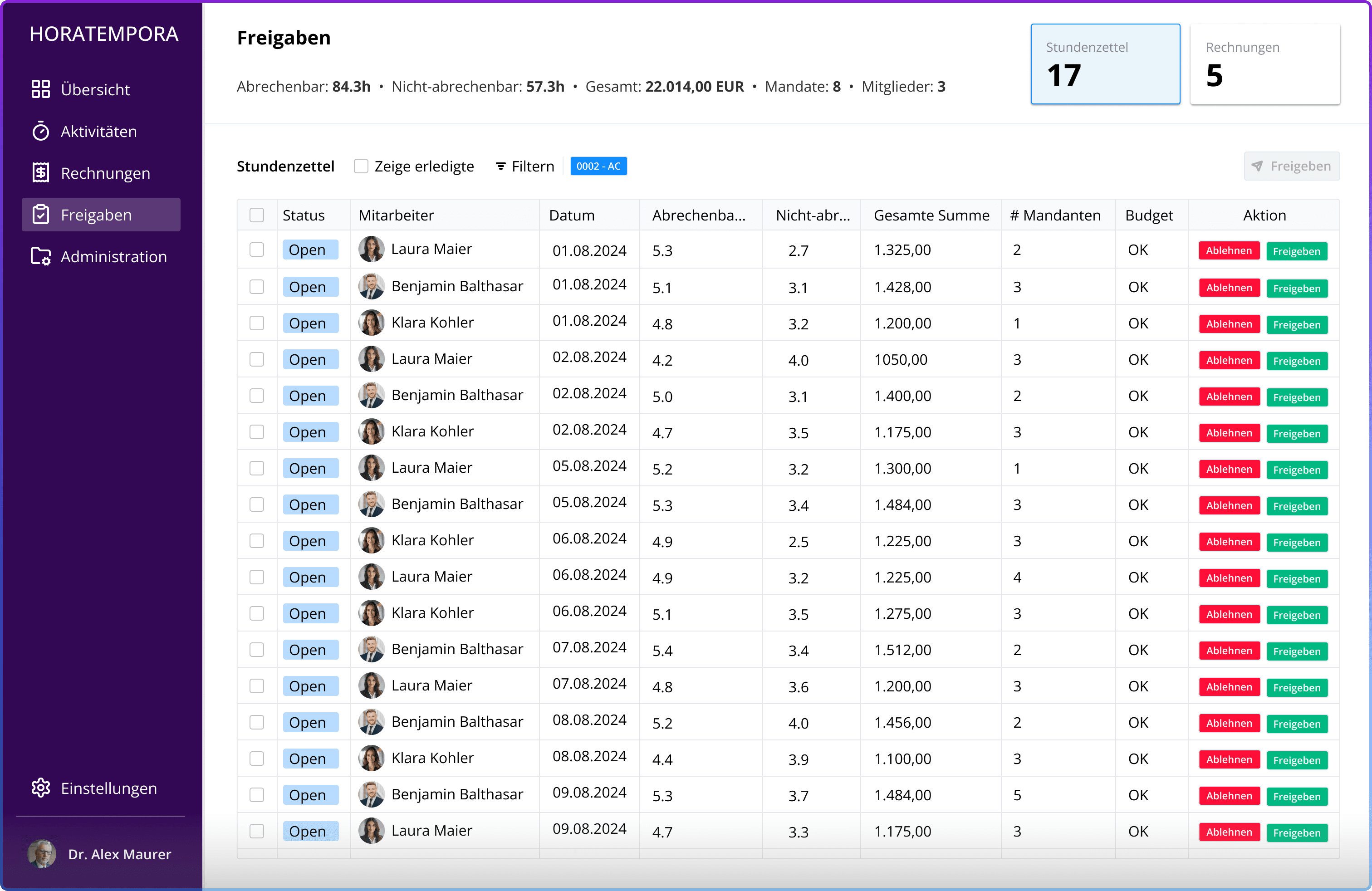 Horatempora release panel screenshot